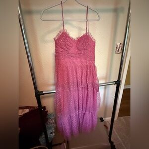 Lulu's Rosy Tulle Dress